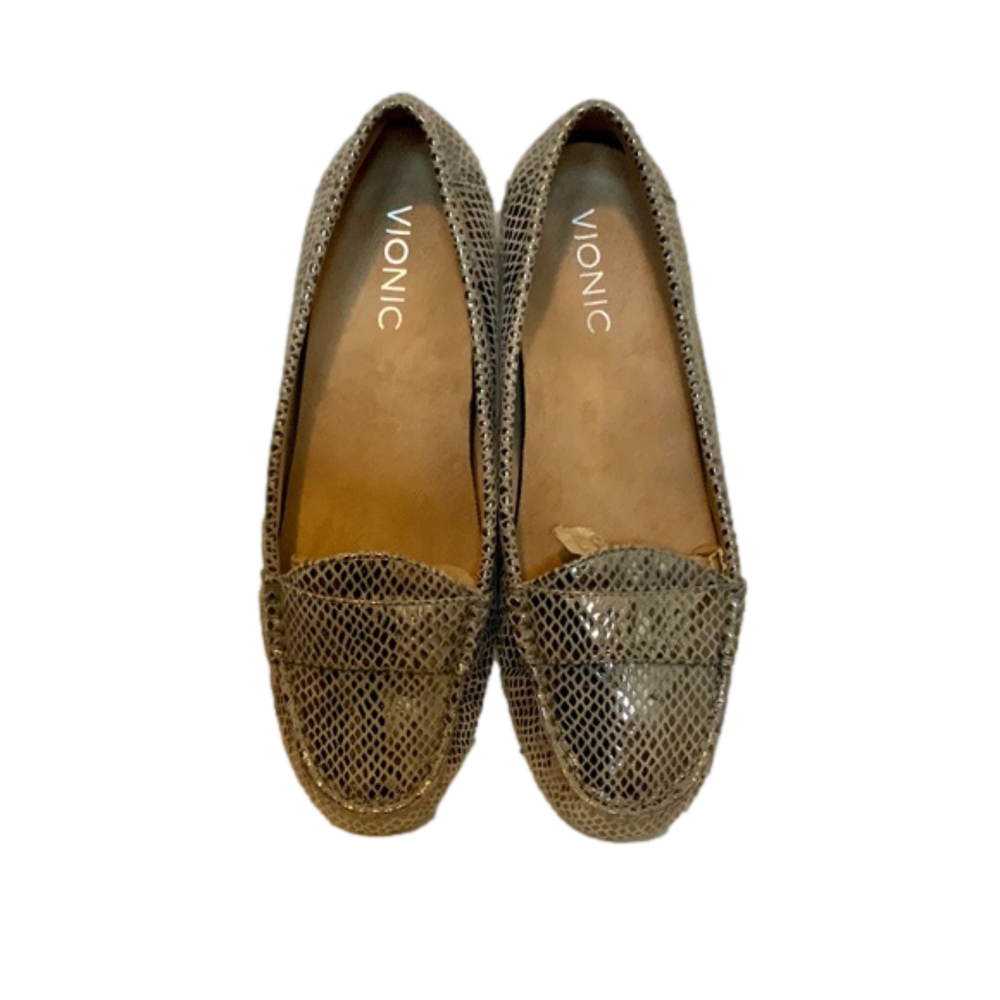 Vionic Gold Metallic Loafers Size 7.5